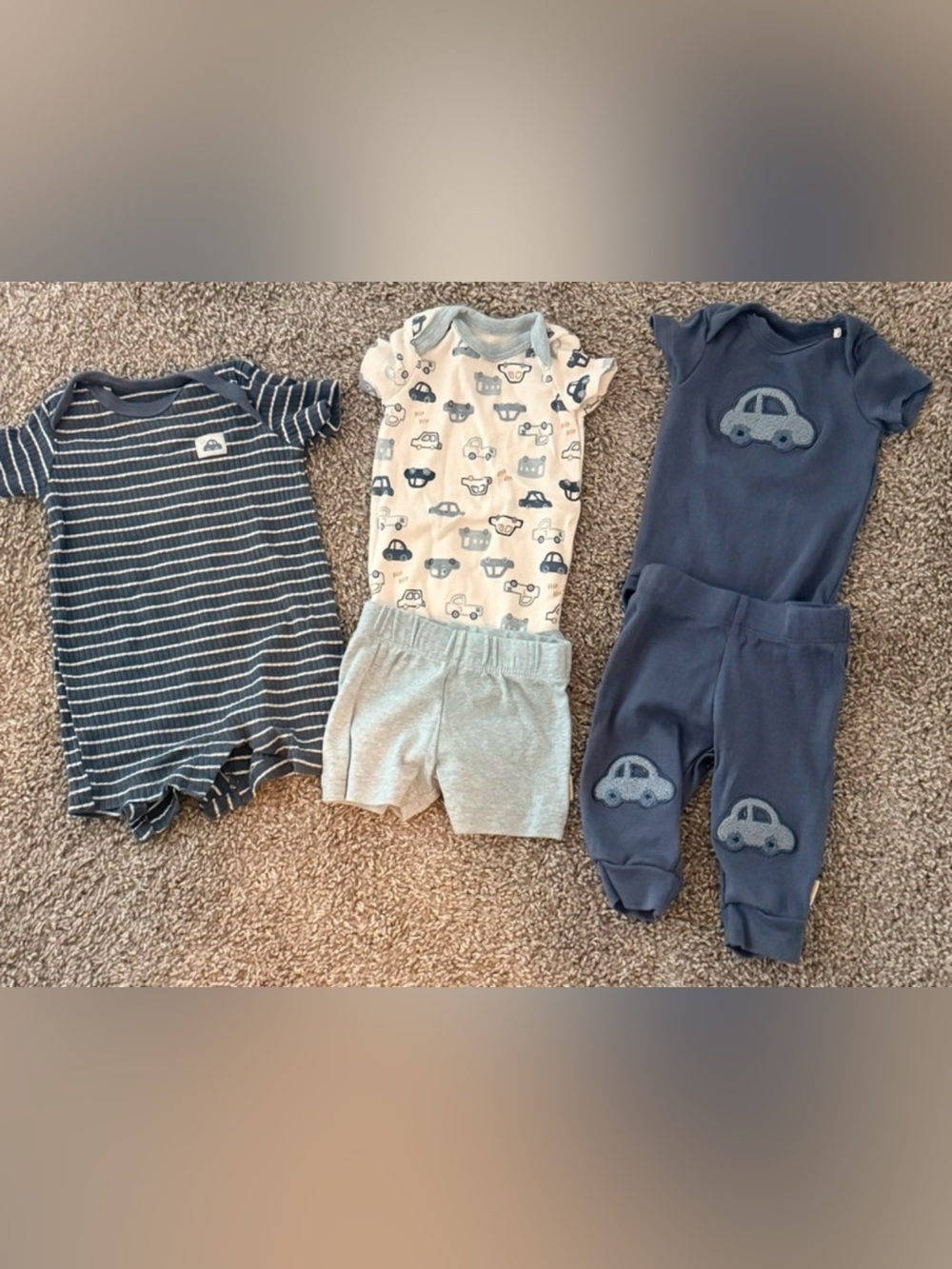 Baby Boys Car Print Romper and Pants Set